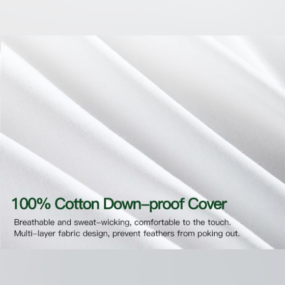 Pack of 2 Down and Feather Throw Pillow Inserts, 28 x 28 Soft Fluffy - Picture 4 of 10